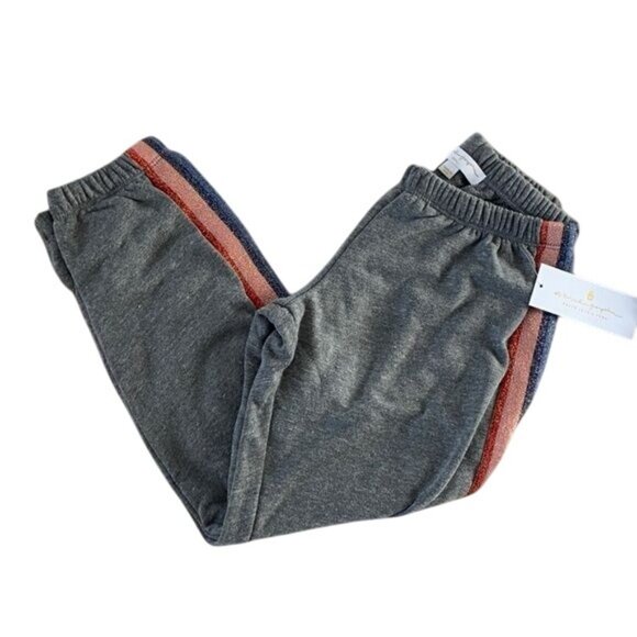 Spiritual Gangster Heather Grey Sweatpants Rainbow Side Stripes - Picture 2 of 4